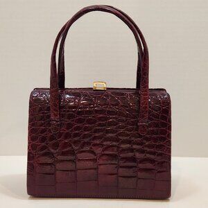 Gorgeous Bordeaux Colored Vintage 60s Handbag